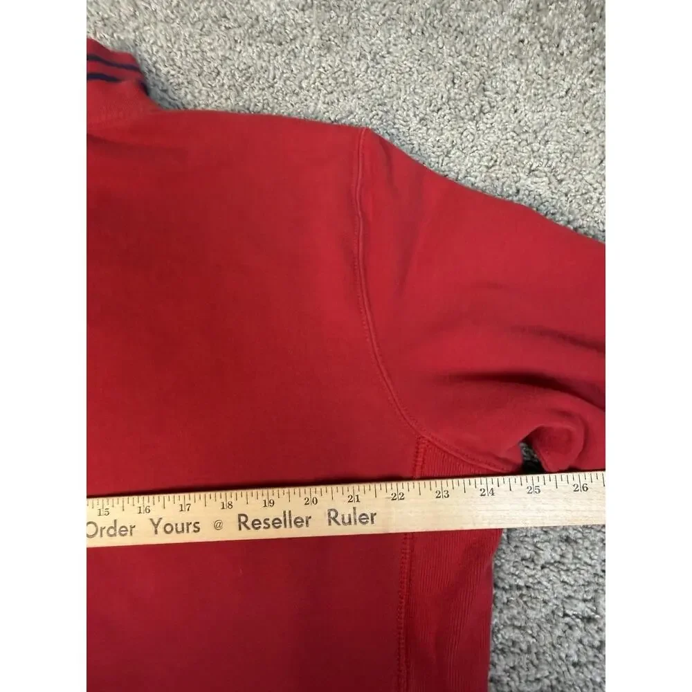 Polo Ralph Lauren Sweater Mens L Red 1/4 Zip Mock Neck Cotton Acrylic Pullover